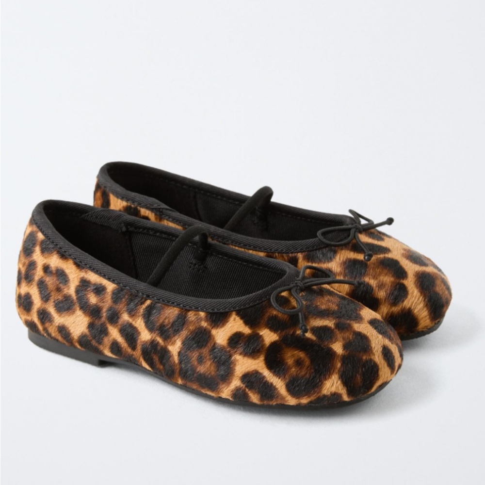 ZARA LEATHER KIDS LEPORDES PRINTITED BALLERINA SHOES - Picture 7 of 8